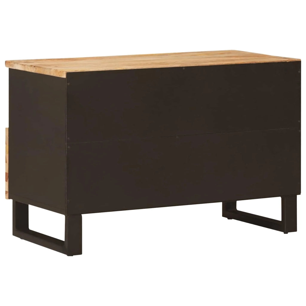 Pratico mobile porta TV rettangolare con spazio di archiviazione 70 x 33 x 46 cm in legno di mango marrone 02_0057807
