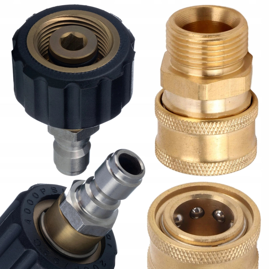 Adattatore Girevole M22x1.5 a 3/8 per Idropulitrice – Acciaio Inox e Ottone | 4000 PSI | 90°C | 30 l/min