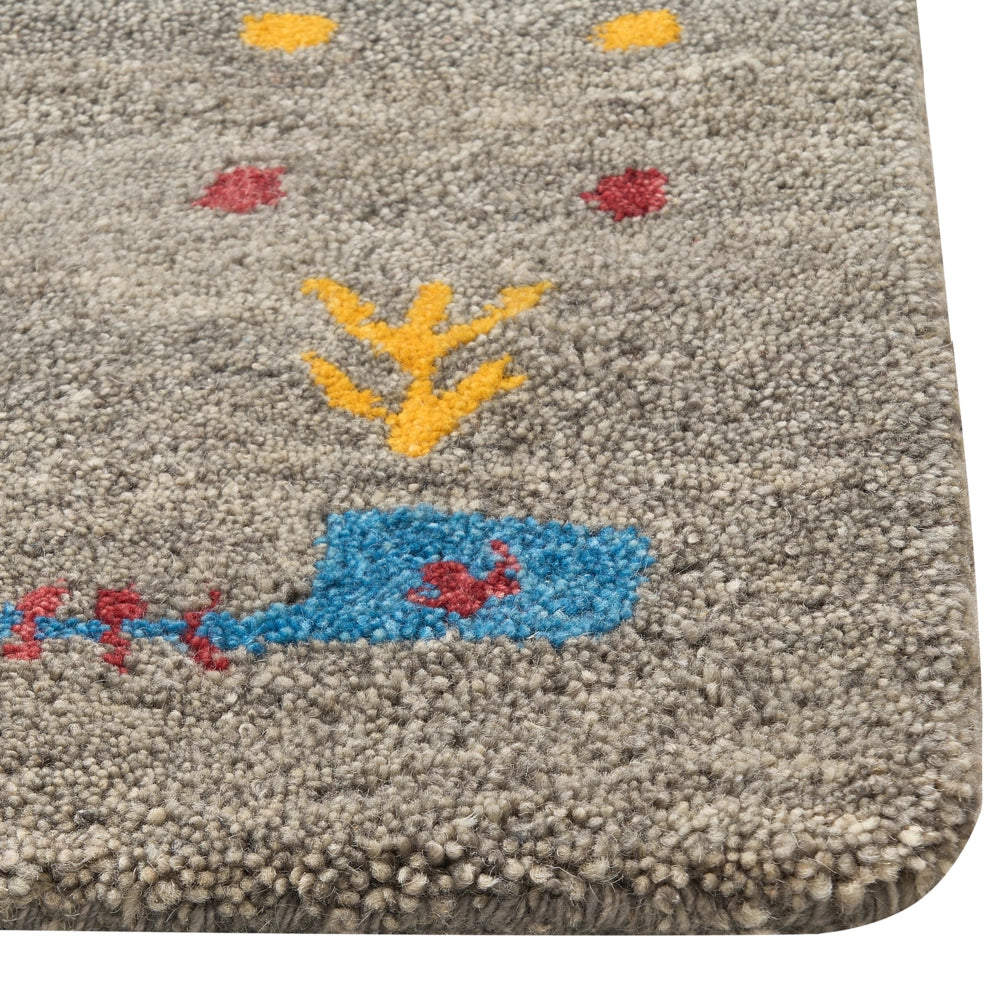 Tappeto Gabbeh in lana multicolore fatto a mano con motivo geometrico 140 x 200 cm soggiorno camera da letto stile boho