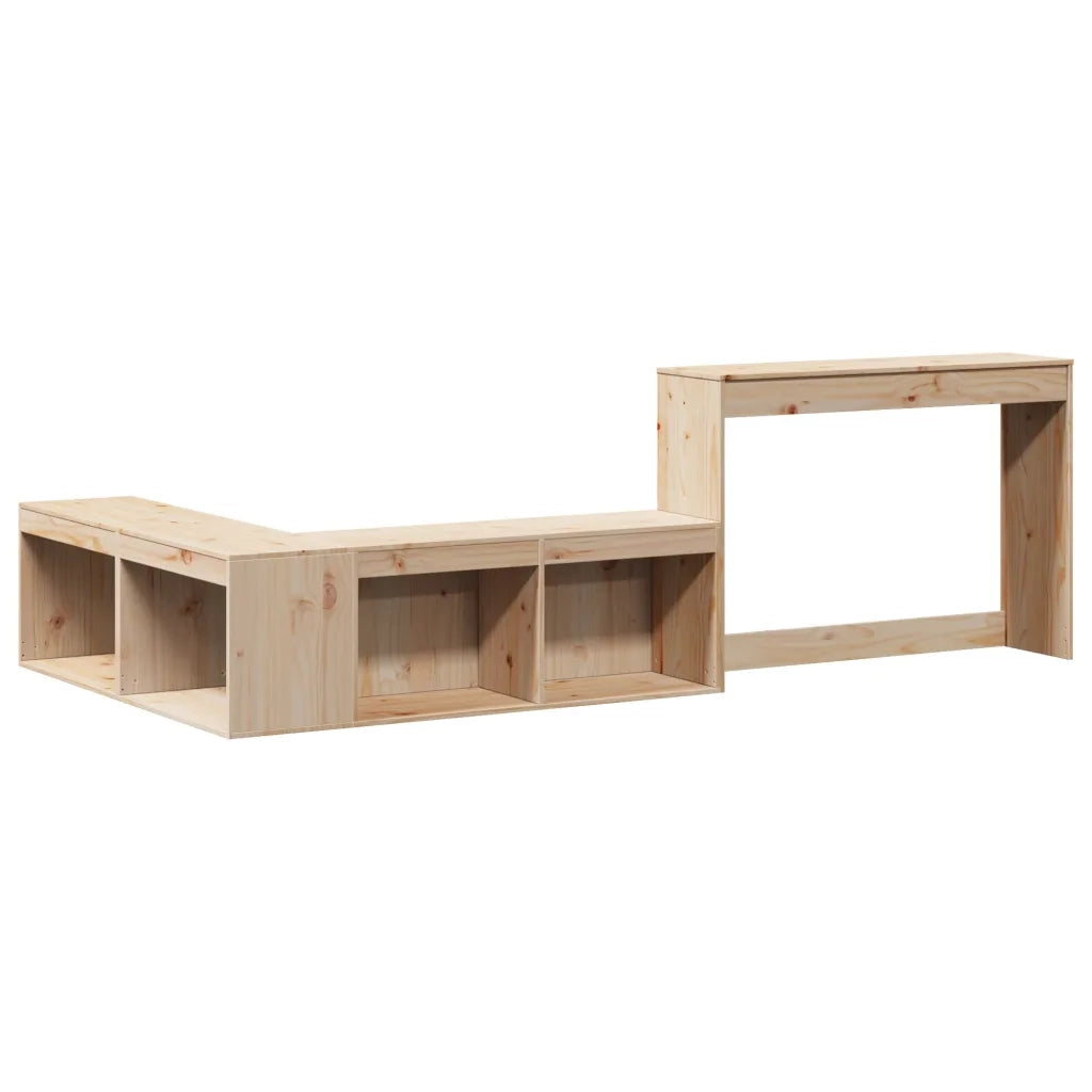 Comodino con Scrivania-Tavolino da notte 222x107x75 cm in Legno Massello di Pino