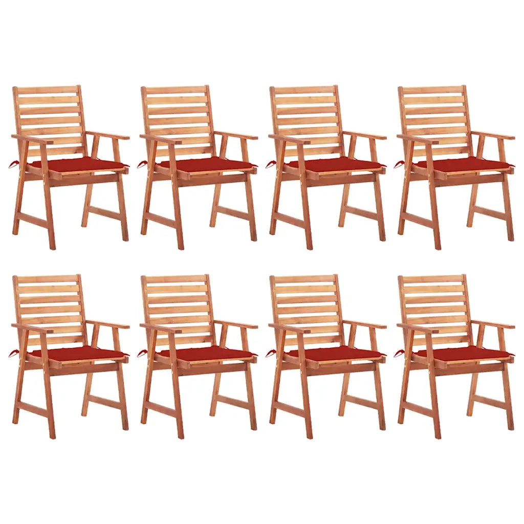 Sedie da Pranzo da Esterni con Cuscini 8 pz Massello di Acacia cod mxl 8595