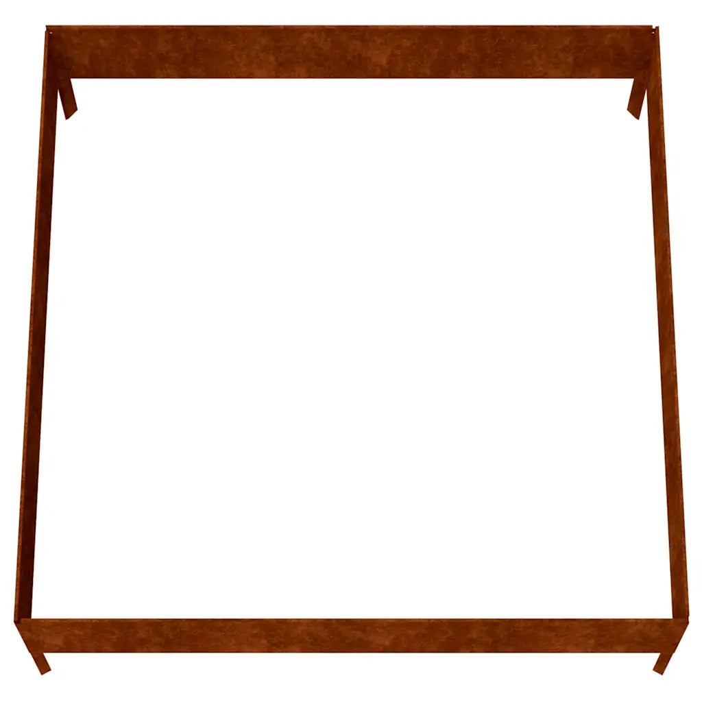 Fioriera Rialzata da Giardino 100x100x33,5 cm in Acciaio Corten 824515