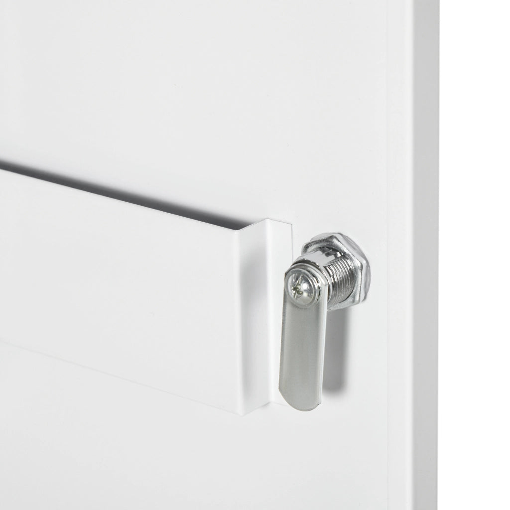 ARMADIO MEDICINALI DA PARETE BLOCCABILE 40x15x53,5 cm ACCIAIO BIANCO