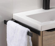 Rack per Asciugamani Nero 40CM - Rack per Asciugamani Bagno Autoadesivo per Asciugamani