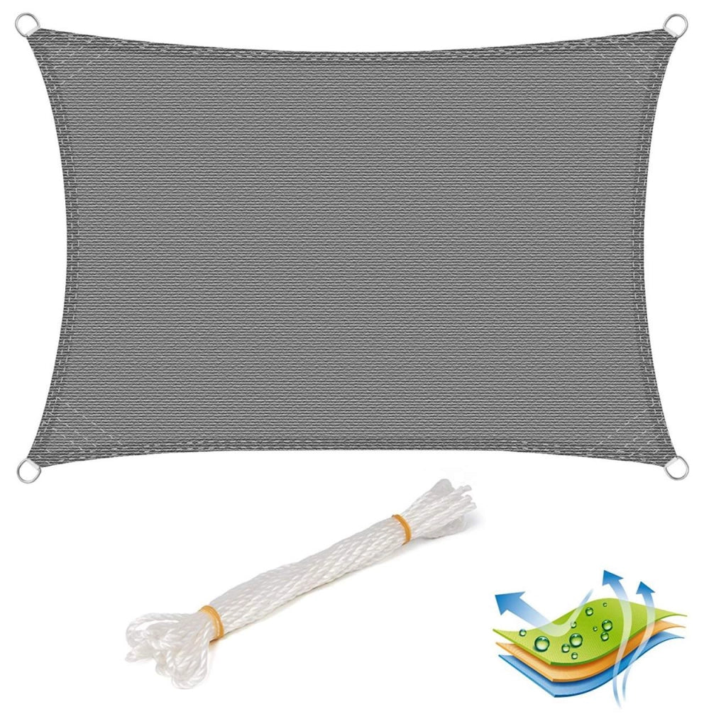 Vela ombreggiante per esterni giardino patio feste cortile blocco UV, 2x3m grigio 19_0000959