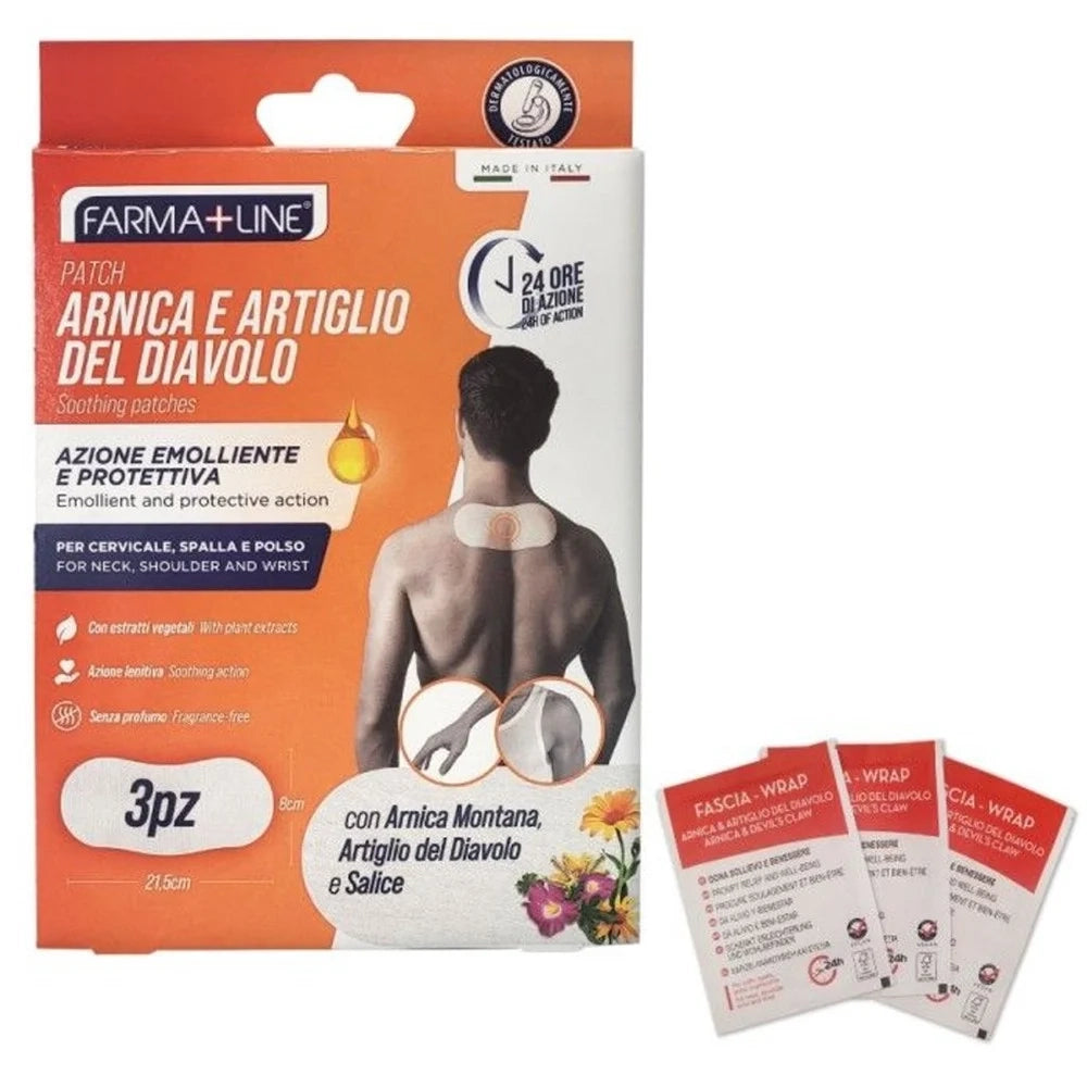 Trade Shop - Set 3 Pz Cerotti Arnica Patch 8x21,5cm 24h Azione Emolliente Protettiva Lenitiva Cer7447a -