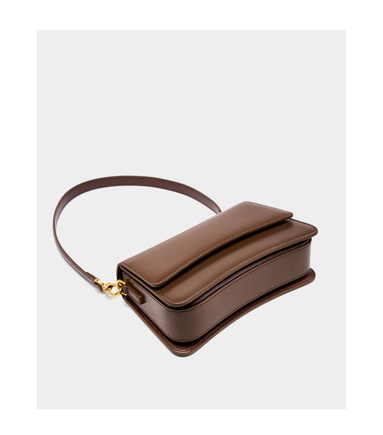 Borsa a tracolla Stachel da donna in vera pelle marrone