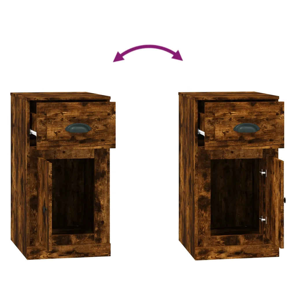 Mobiletto con Cassetto Rovere Fumo 40x50x75cm Legno Multistrato 816485