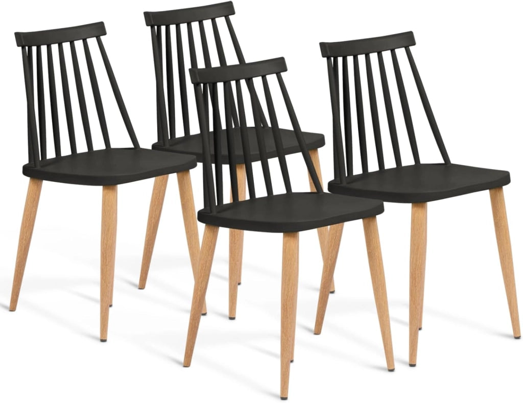 Set di 4 sedie da pranzo LILY nere