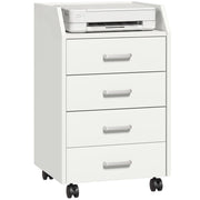 Cassettiera da Ufficio in Legno con 4 Cassetti ¨C Zephmum ¨C Bianco 40x36x65cm