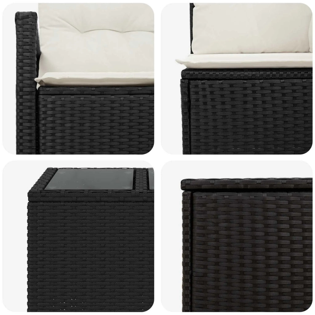 Set di divani 6 pz Nero e Bianco Crema 3447227