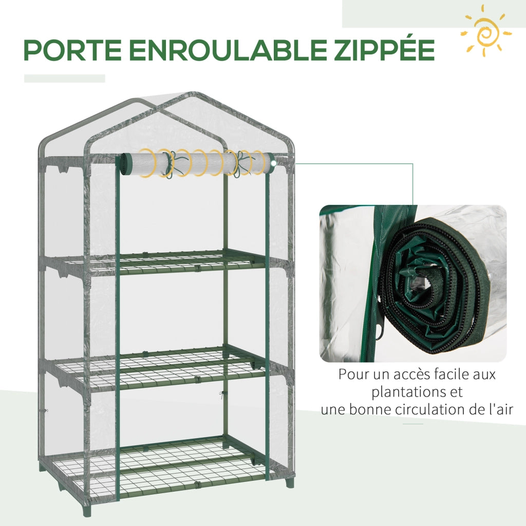 Serra da giardino con ripiani 3 livelli ¨C zephmum ¨C 69x49x125 cm