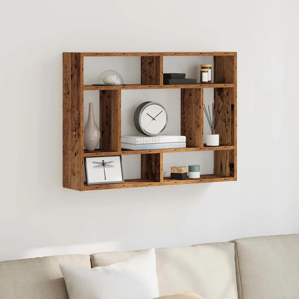 Mensola a Muro Legno Antico 75x16x55 cm in Legno Multistrato 862045