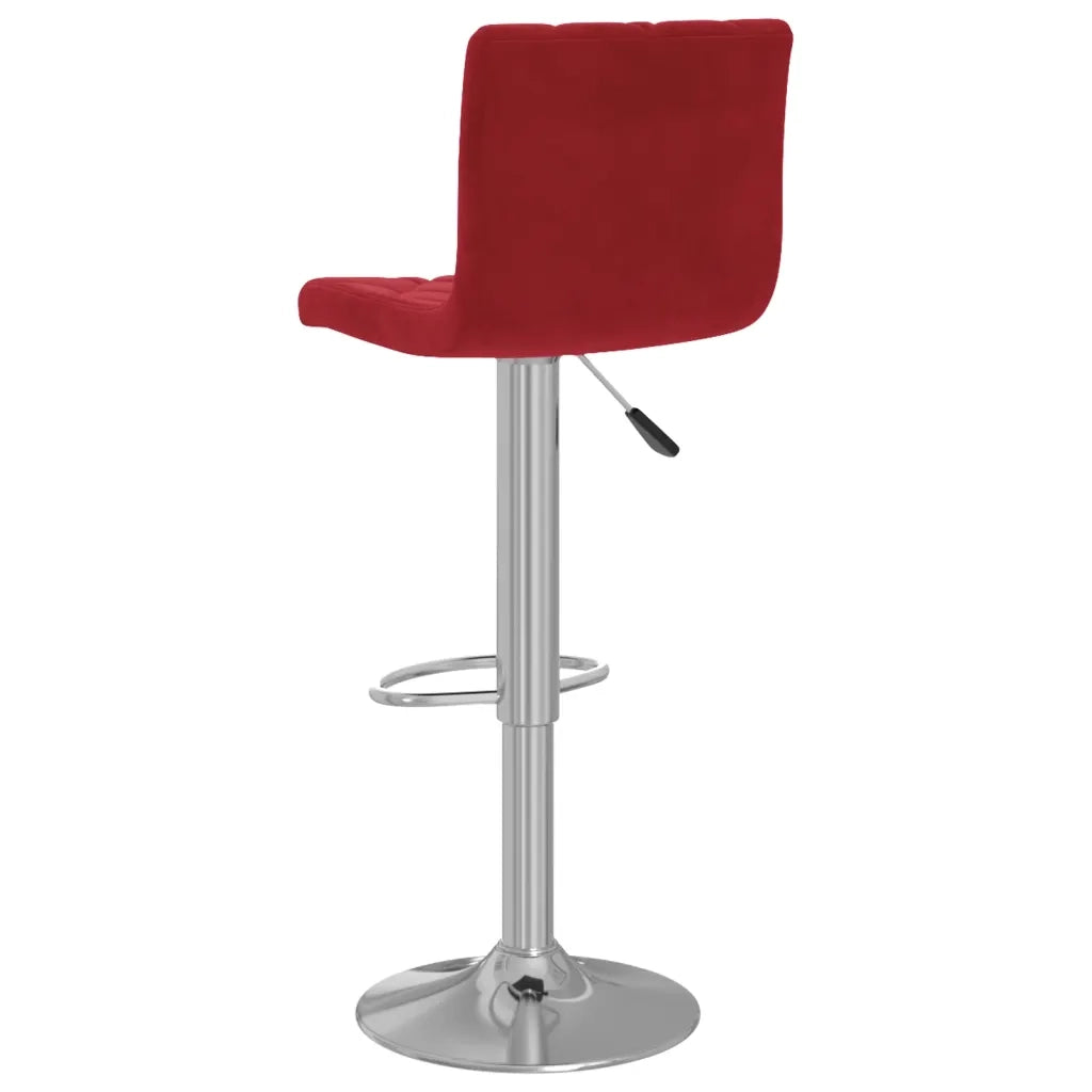 Sgabelli da Bar 2 pz Rosso Vino in Velluto 333693