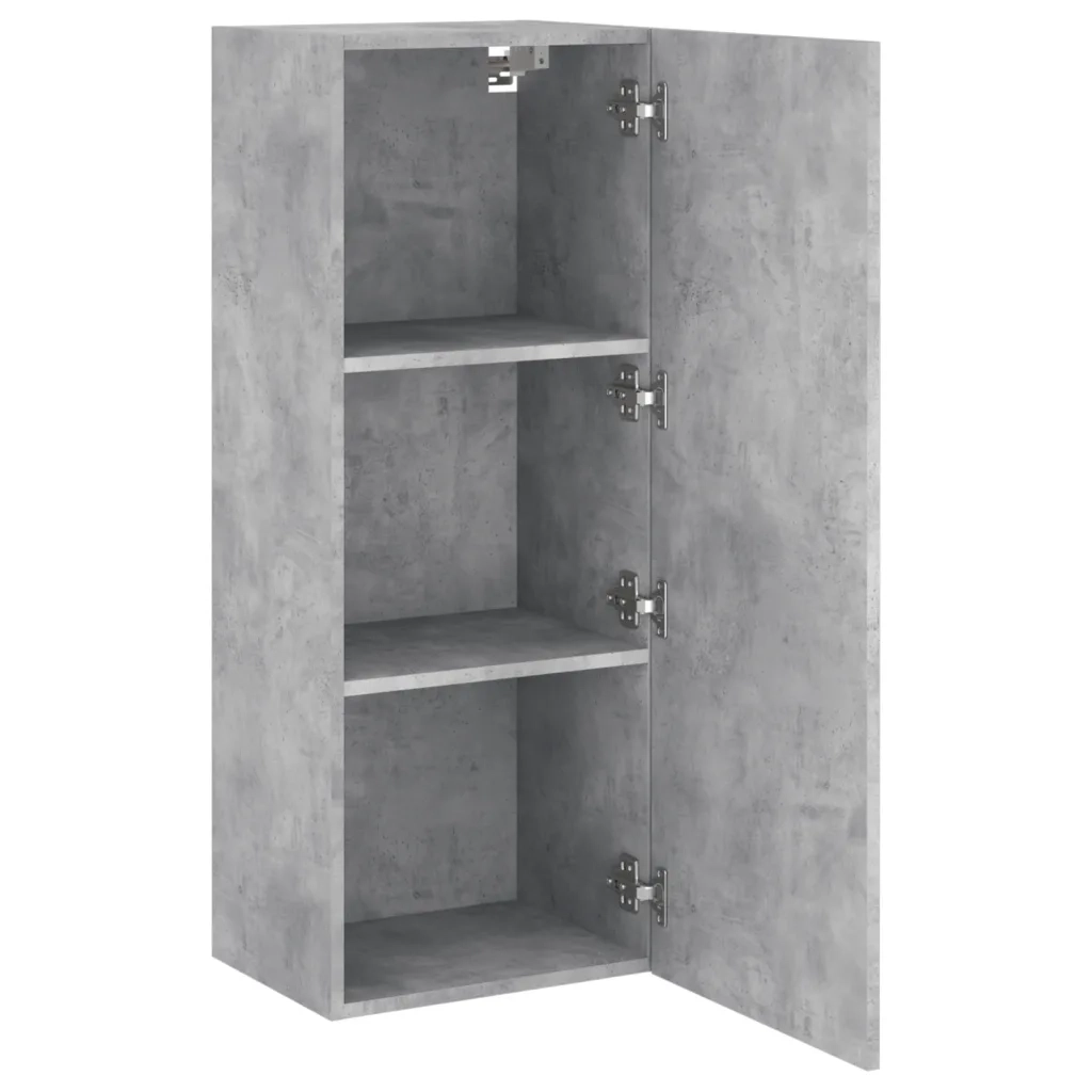 Mobile TV Parete-Credenza per TV sospesa-Console TV  Grigio Cemento 40,5x30x102cm Legno Multistrato