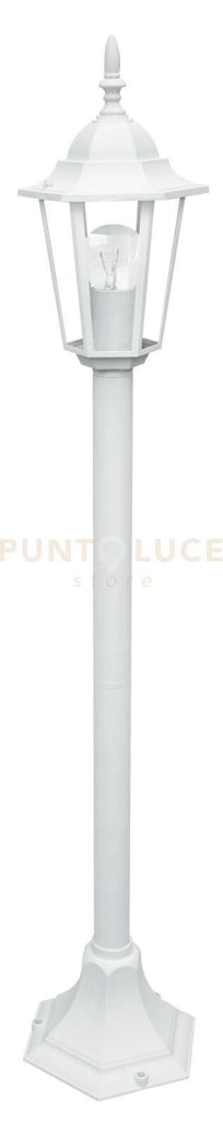 PALETTO MILANO BIANCO 1 LUCE ATTACCO E27 IP44 17x105CM ALLUMINIO E VETRO