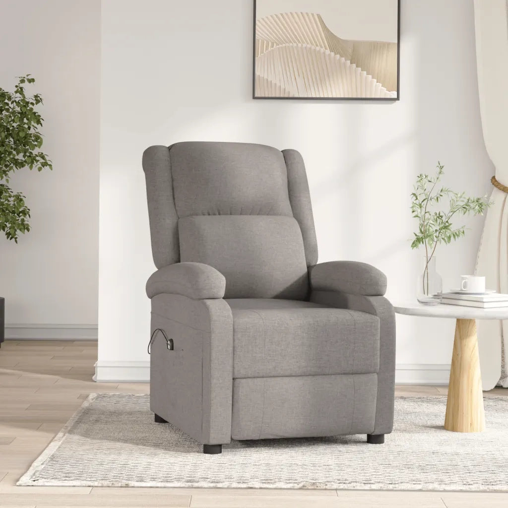 Poltrona Elettrica Reclinabile Tortora in Tessuto 3098360