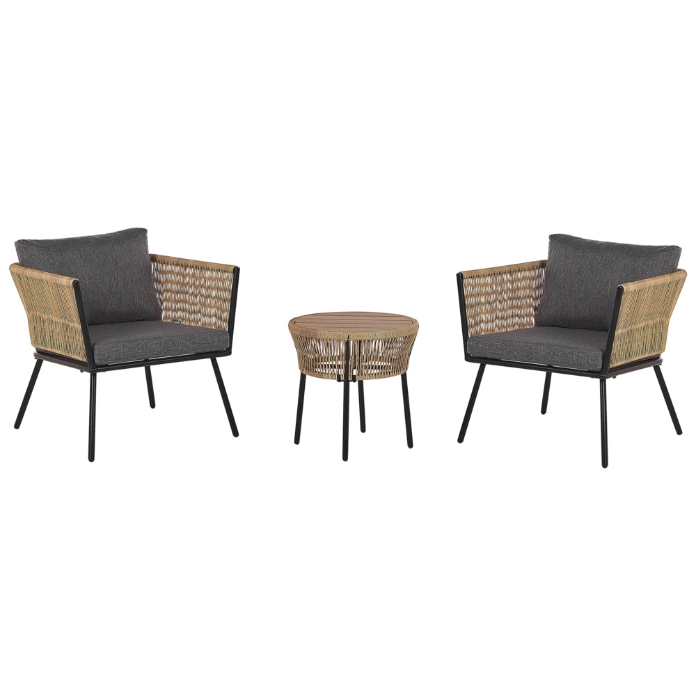 Set di copricuscini per esterni per seduta e schienale Grigio scuro UV Resistente stile minimalista