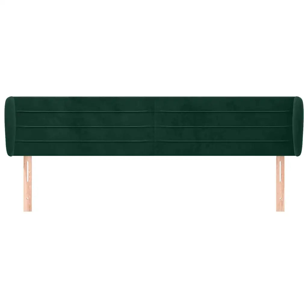 Testiera | Testata ad Orecchio Verde Scuro 163x23x78/88 cm in Velluto