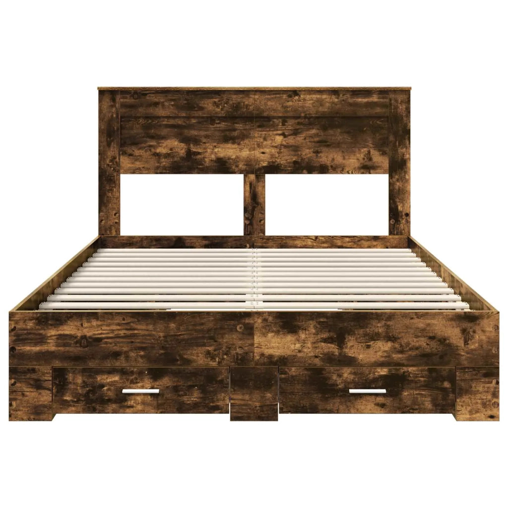 Struttura del letto Rovere fumé 140 x 200 cm Legno multistrato 3409991