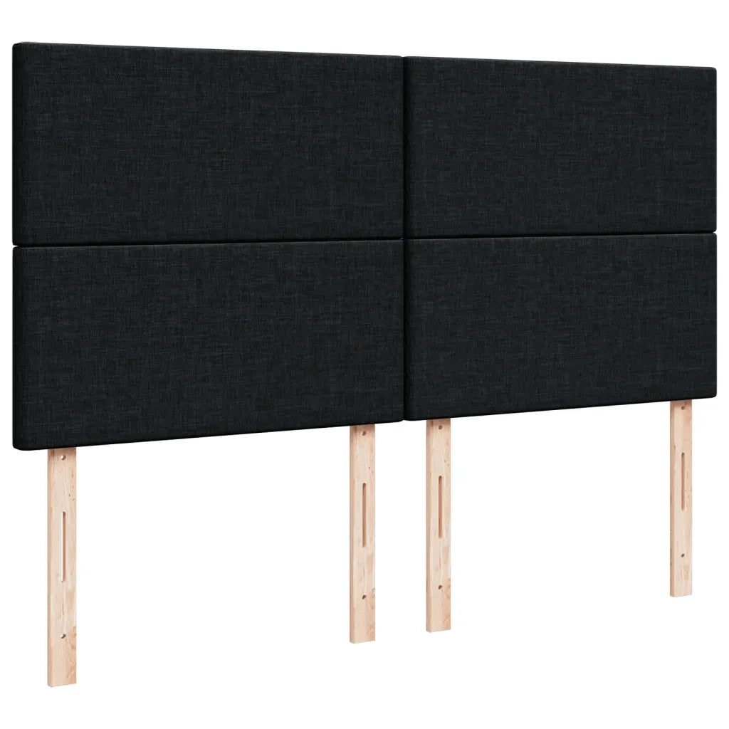 Giroletto a Molle con Materasso Nero 200x200 cm in Tessuto