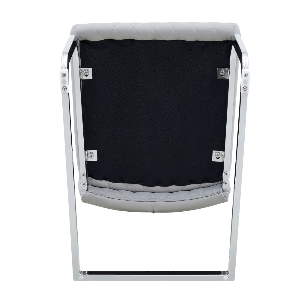 SEDIA da pranzo schienale alto 100 cm in PU grigio chiaro, Set da 2 pezzi