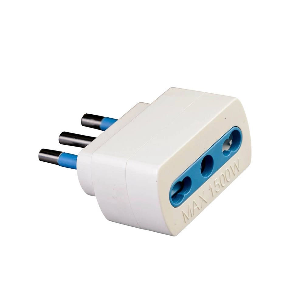 Reer 7310245 adattatore spina 2p+t 10a con presa bipasso 10/16a bianco