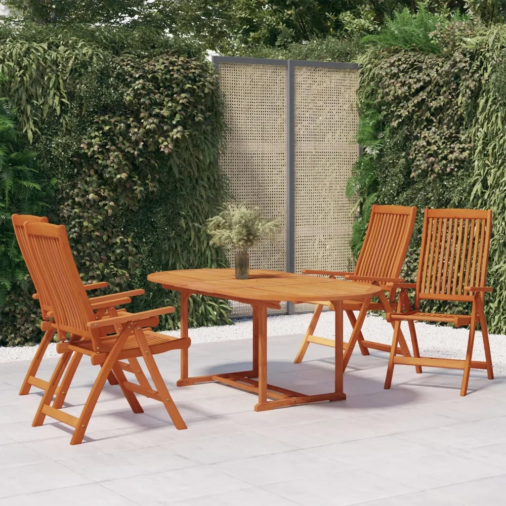 Set da Pranzo per Giardino 5 pz in Legno Massello di Eucalipto 3087335