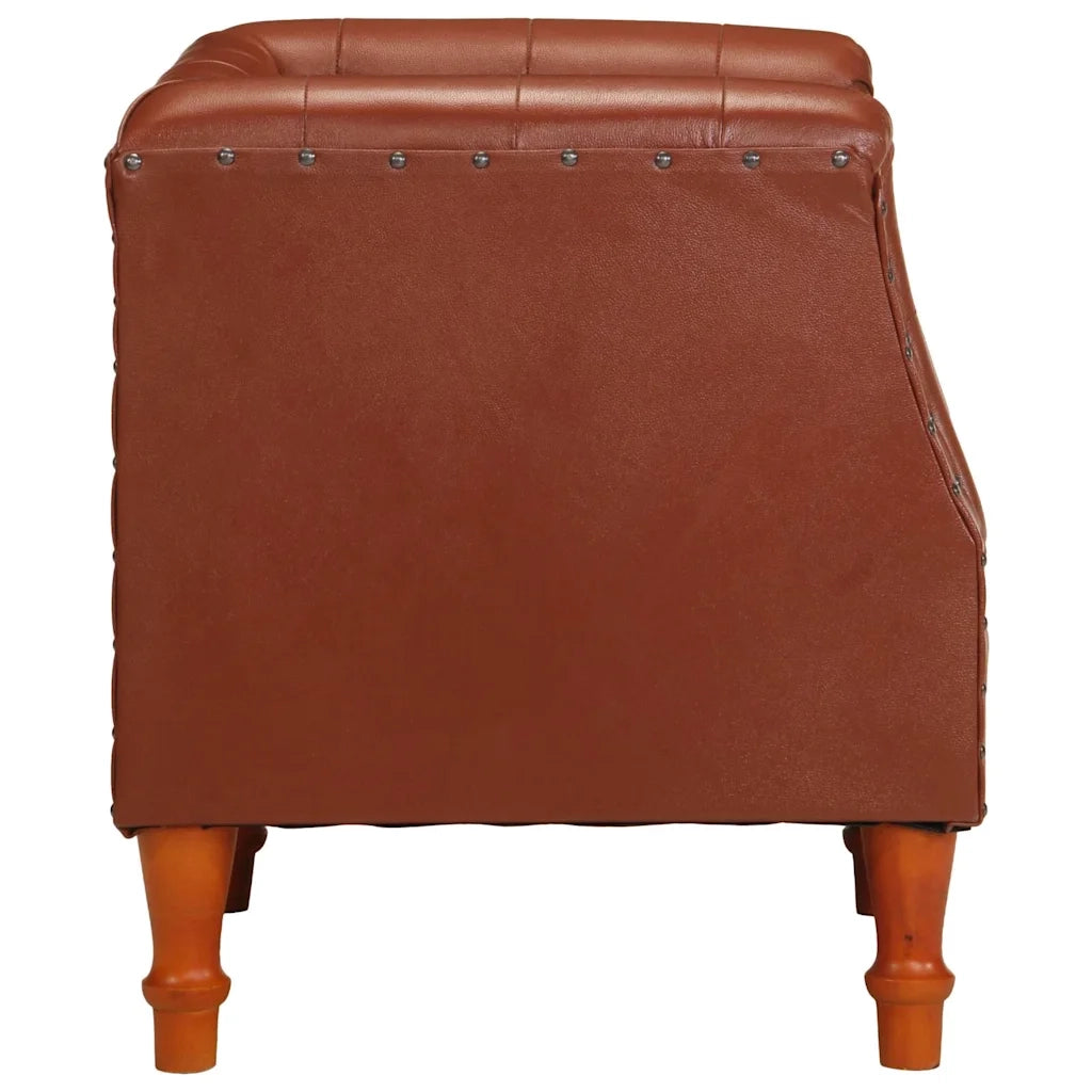 Poltrona-Divano Sedia-Poltroncina Marrone in Vera Pelle 933562