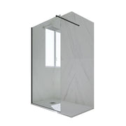 Parete doccia Walk-in da 100 CM H 200 Vetro Trasparente Profilo Nero Matt in pvc mod. Kolors
