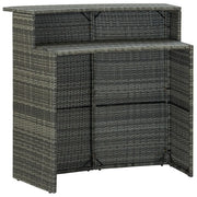 Tavolino da Giardino | Tavolo da Bar per Esterni Grigio 120x55x110 cm in Polyrattan