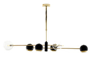 Lampadario moderno oro/nero vetro 8 luci Jupiter MOKA