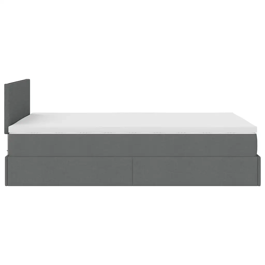 Pouf Letto con Materasso Grigio Scuro 120x200 cm in Tessuto 3311367