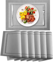 Piatti da tavola lavabili - set da 6 - 30 x 45 cm - termoresistente - sottopiani per piatti - antiscivolo - grigio