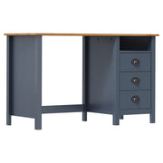 Scrivania Hill 3 Cassetti Grigia 120x50x74 cm Massello di Pinocod mxl 97297