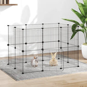 Gabbia per Animali 20 Pannelli con Porta Nera 35x35 cm Acciaio cod mxl 53888