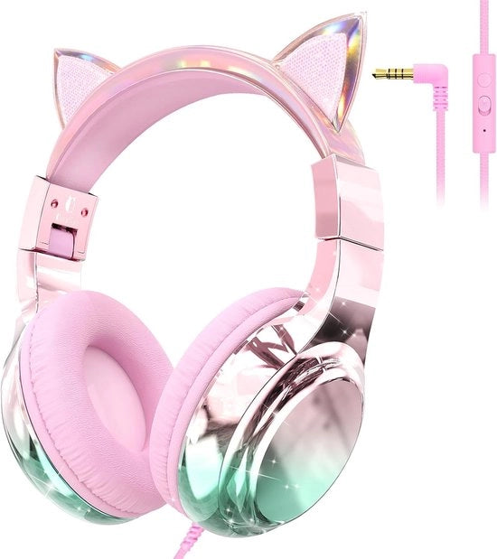 Cuffia per bambini con cavo - Cuffia per bambini - Cuffia per computer con cavo - Volume di sicurezza - Scuola - Tablet - Laptop - Viaggio - Ascolto di musica