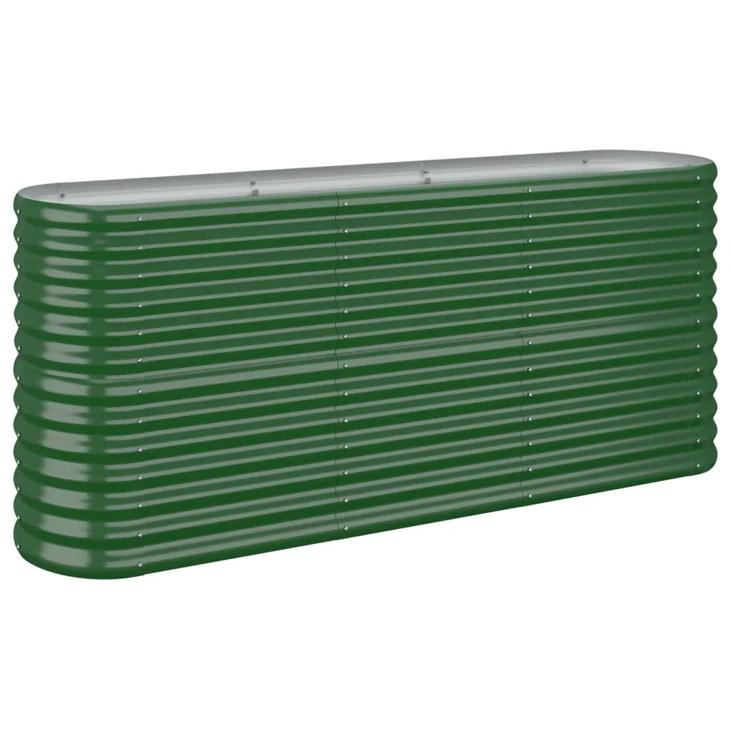 Fioriere | Cassetta per fiori | Letto Giardino Acciaio Zincato 152x40x68 cm Verde