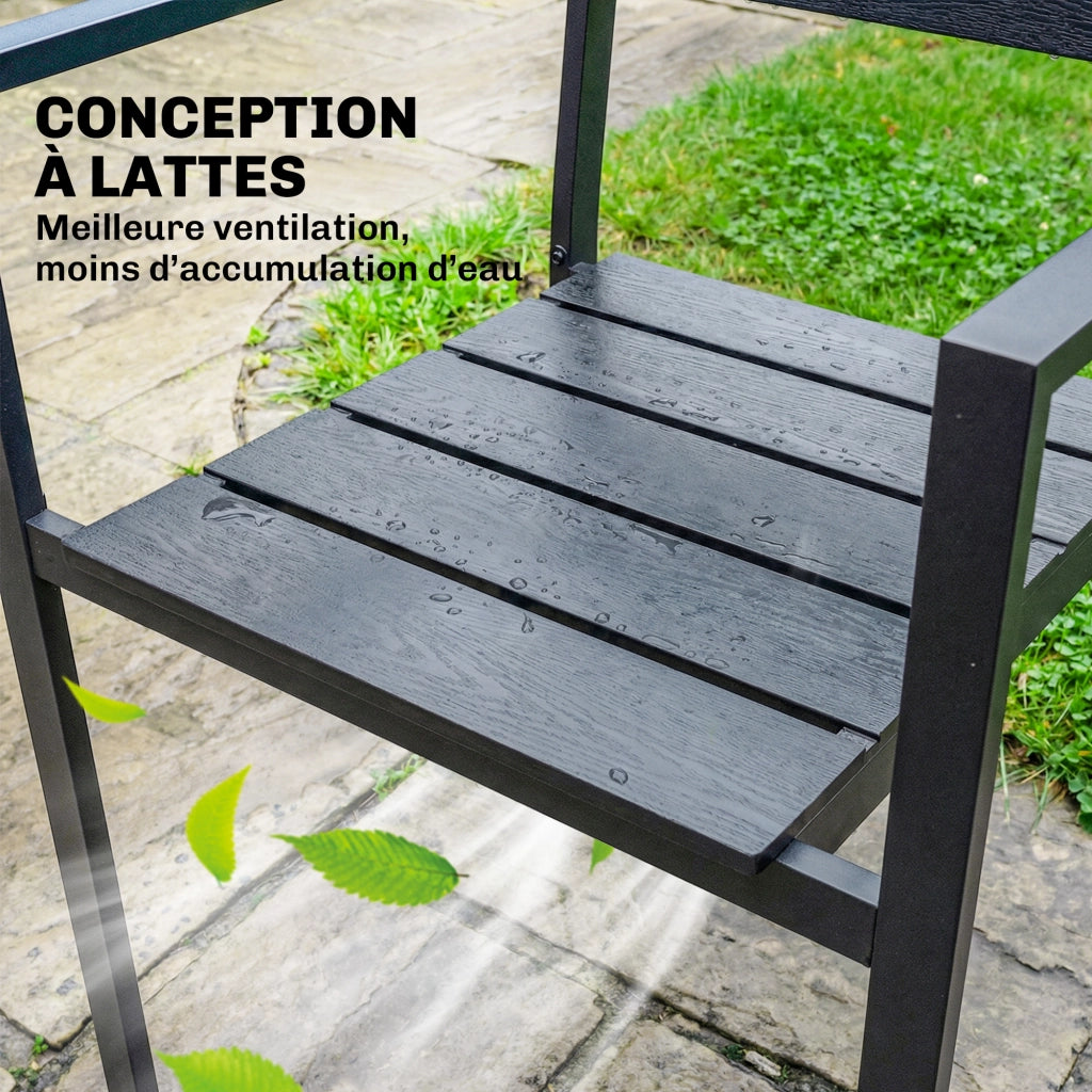 Sedia da Giardino Imbottita con Braccioli in Polipropilene ¨C zephmum ¨C 52x51x90cm Nero