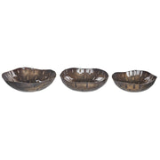 Set di 3 vassoi decorativi in metallo d'ottone con finitura anticata Design rotondo per vassoi d'accento