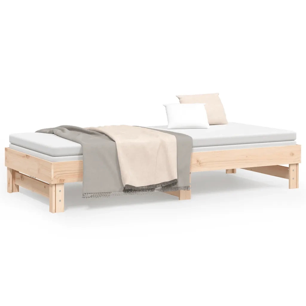 Dormeuse Estraibile 2x(80x200) cm in Legno Massello di Pino 823384