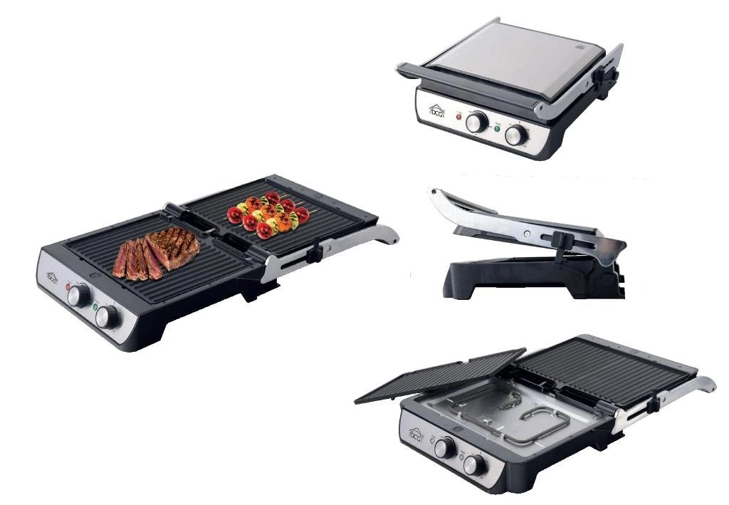 Bistecchiera Tostiera Piastre Antiaderenti 2000 Watt ST3400 DCG