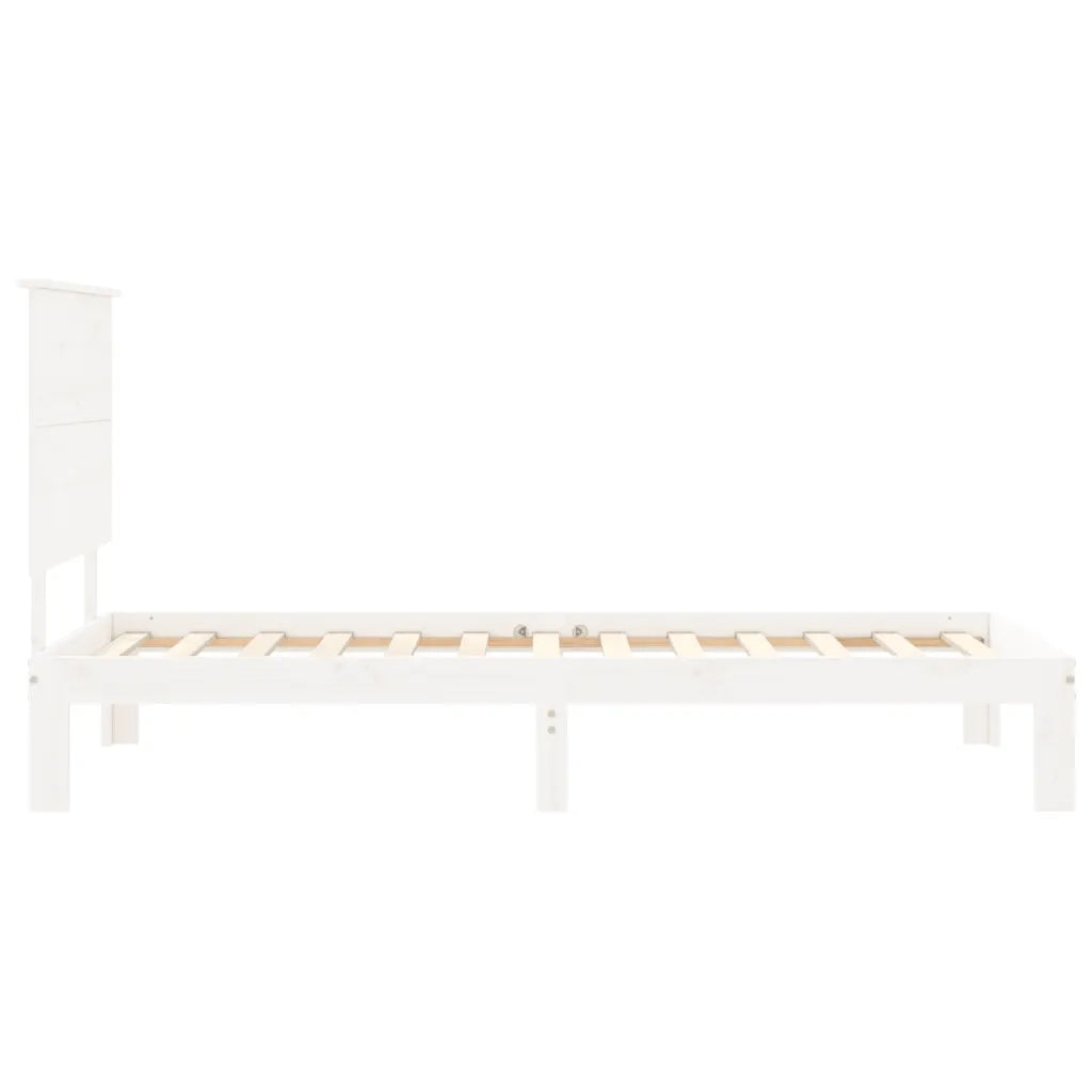Giroletto senza Materasso Bianco 90x200 cm Legno Massello Pino