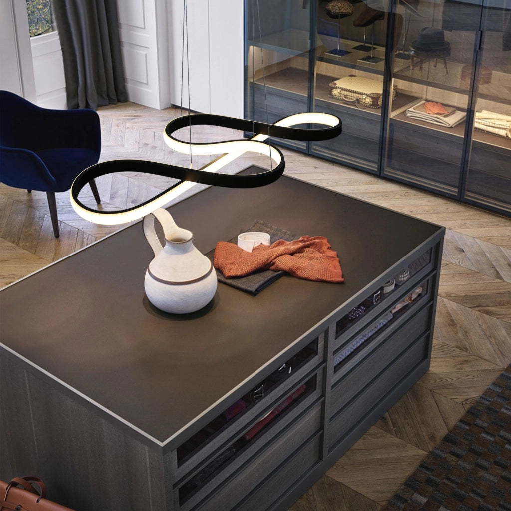 Lampada a sospensione ZMH LED nera moderna dimmerabile 47W per sala da pranzo
