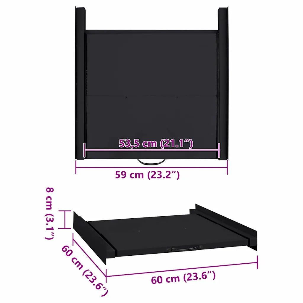 Mensola Intermedia per Lavatrice Nero 60 x 60 x 8 cm Acciaio 42022039