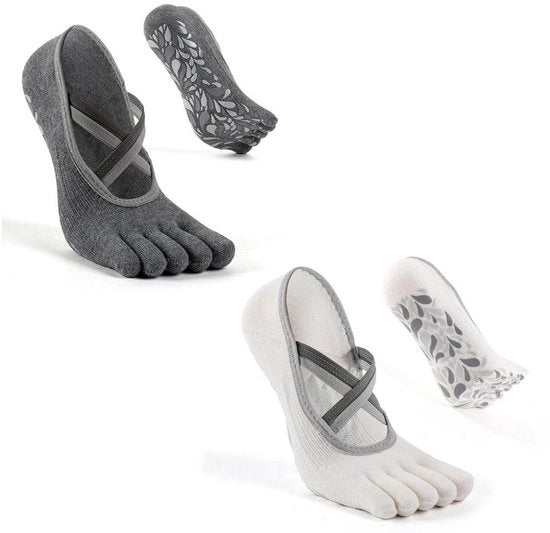 Antislip calze per donne con dita intere - Calze antislip per Pilates - Calze per balletto - Calze antislip per yoga - Calze per pavimento - Adatti a Pilates, balletto, danza, camminare a piedi nudi