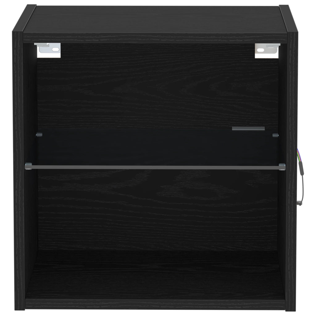Mensola flottante  Nero Rovere 40x28,5x40 cm Legno ingegnerizzato