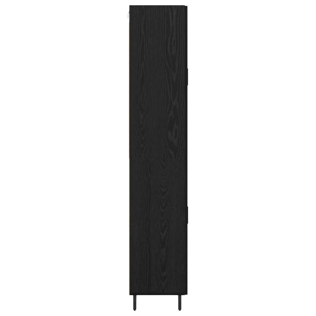 Credenza 2 pz | Madia | Buffet da pranzo | Armadio da pranzo Rovere nero Legno Stratificato e Vetro