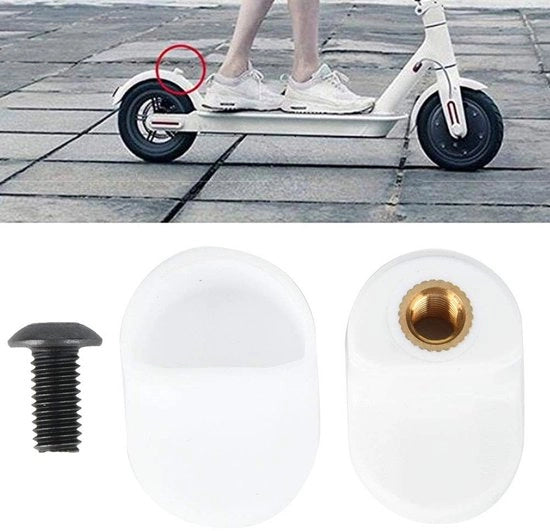 Fendinezza di coda per Xiaomi M365 - Gel di silice in bianco - Protezione per l'asse posteriore - 2 pezzi