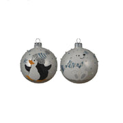 Pallina vetro con pinguino/orso polare d.8cm,prezzo cad, incidcare il modello